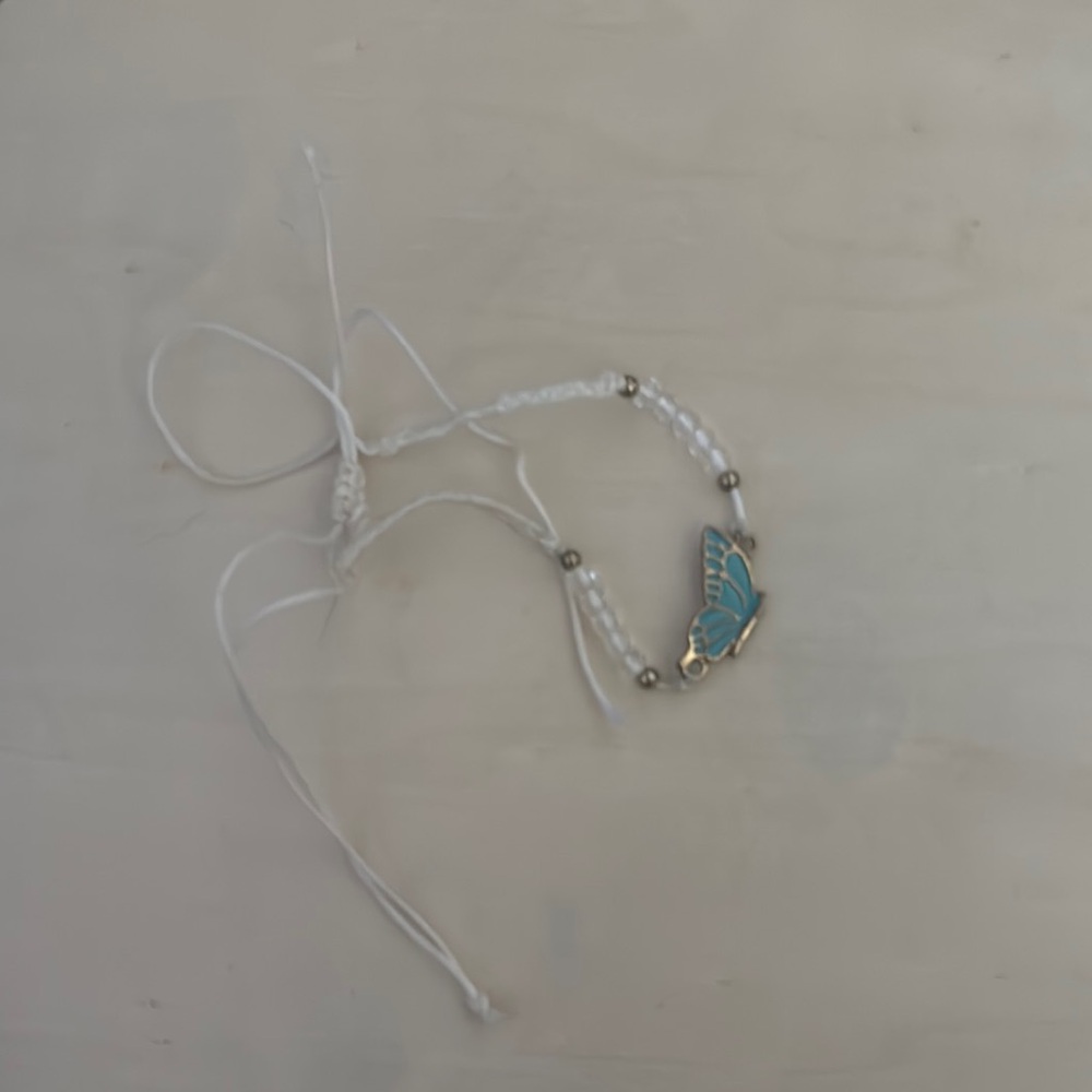 White and Blue Butterfly Bracelet